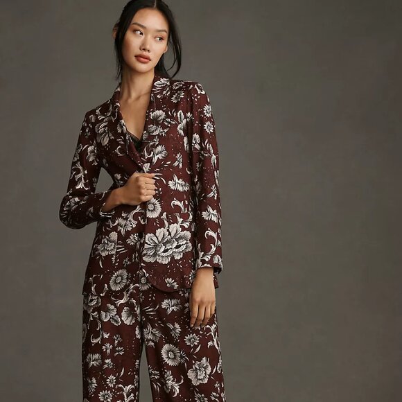 By Anthropologie Printed Linen Blazer - Picture 1 of 4